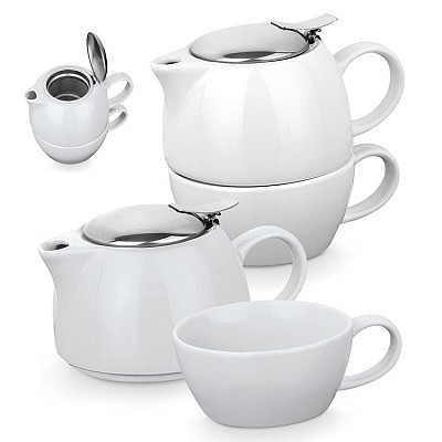 Ceainic 2 in 1 din portelan cu capacitate de 260 ml - 93805 93805 ceainice promotionale din portelan