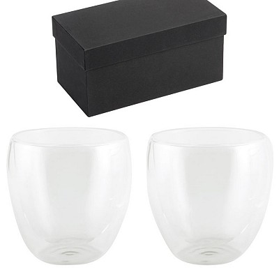 Set de 2 pahare transparente de 220 ml din sticla - 0304251 seturi de pahare in cutie de cadou 0304251