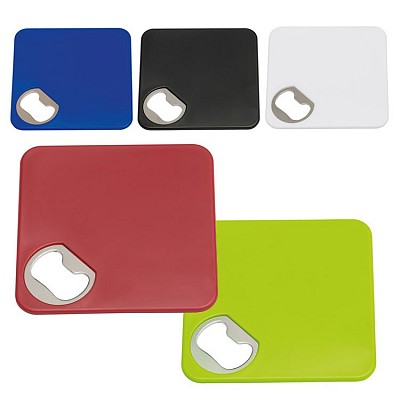 Coaster din plastic cu deschizator de sticle - 0499109 coastere din plastic cu desfacator metalic 0499109