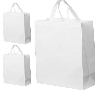 Sacosa alba din material netesut cu burduf de 15 centimetri- 1387 sacose din material netesut cu burduf de 15 cm 1387