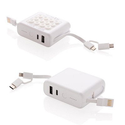 Powerbank patrat de 5000 mAh cu incarcator wireless - P324623 P324623 powerbank uri wireless cu ventuze