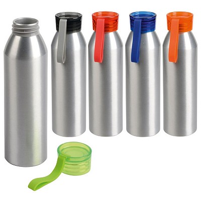 Bidon din aluminiu cu capac colorat - 0304428 bidoane metalice argintii cu capac colorat 0304428