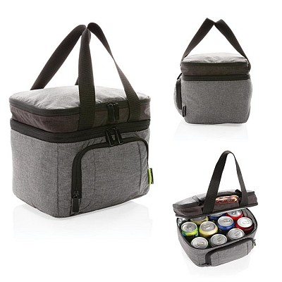Geanta termoizolanta din material reciclat cu buzunar superior pentru sandwichuri - P422412 P422412 genti termoizolante promotionale din material reciclat