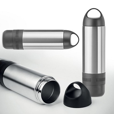 Termos de 400 ml cu boxa audio wireless si cablu micro USB inclus - MO9770 termosuri cu boxa audio wireless MO9770