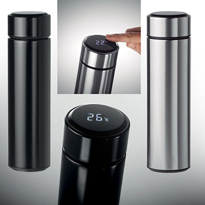 Termos din otel inoxidabil cu capacitate 450 ml si termometru tactil cu LED - MO9796 termosuri promotionale cu afisaj LCD touch screen MO9796
