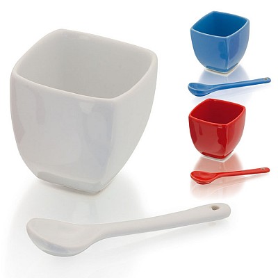 Bol ceramic cu lingurita pentru sosuri - AP791097 boluri ceramice pentru sosuri cu lingurita inclusa AP791097