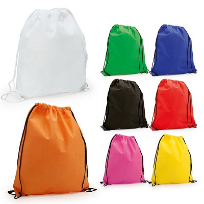 Rucsac colorat din poliester cu inchidere prin snururi negre - AP791876 rucsaci colorati din poliester cu snururi negre AP791876