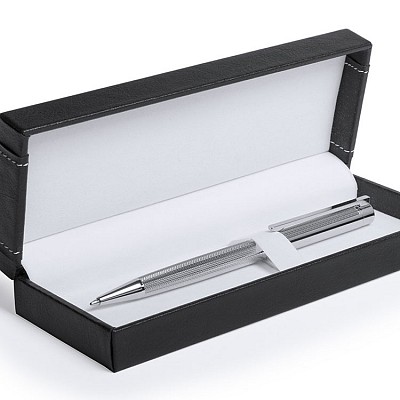 Pix metalic elegant cu pasta de scris albastra in cutie de cadou - AP781523 pixuri elegante metalice in cutie de cadou AP781523