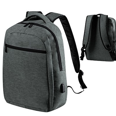 Rucsac gri cu buzunar de laptop si iesire USB - AP721637 rucsaci gri cu buzunar de laptop si iesire USB AP721637