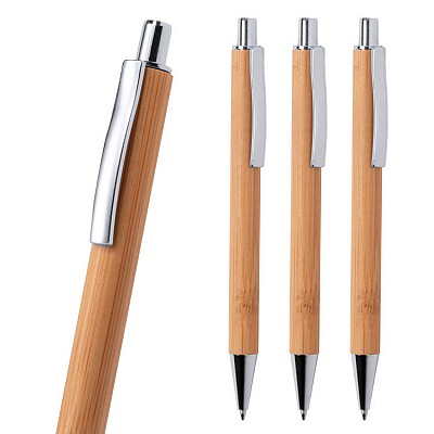 Pix din lemn de bambus cu accesorii metalice - AP721724 pixuri promotionale din lemn de bambus cu accesorii metalice AP721724