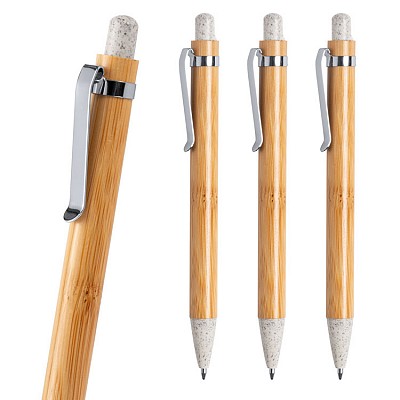 Pix din lemn de bambus cu elemente din fibre din paie de grau - AP721721 pixuri din bambus cu elemente din fibre din paie de grau AP721721