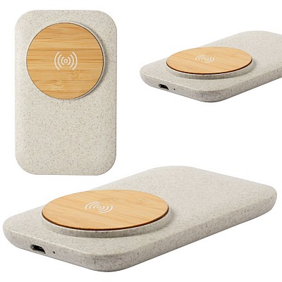 Incarcator wireless ecologic din fibre de paie - AP721679 incarcatoare wireless ecologice din bambus si fibre din paie de grau AP721679