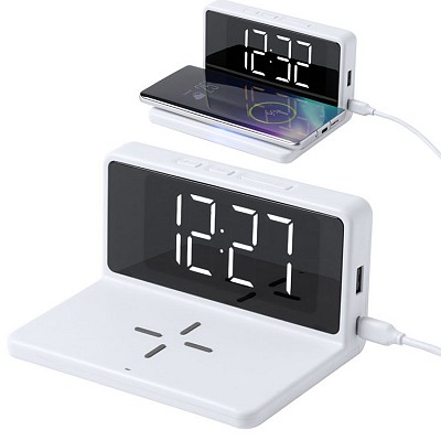 Ceas digital cu alarma si incarcator wireless inclus - AP721666 ceasuri de birou cu incarcator wireless si afisaj digital mare AP721666