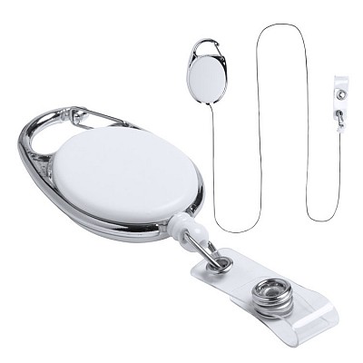 Suport cu snur retractabil pentru ecusoane - AP721656 badge ecuson cu fir retractabil si carabina metalica AP721656