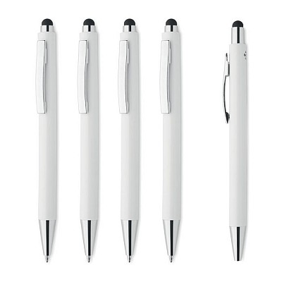 Pix antibacterian cu touchpen si pasta albastra de scris - MO6153 pixuri promotionale din plastic tratate antibacterian MO6153