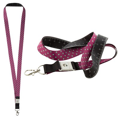 Lanyard ecologic din rPET cu masura de 100 cm - AP718522 AP718522 lanyarduri ecologice cu centimetru si carabina metalica