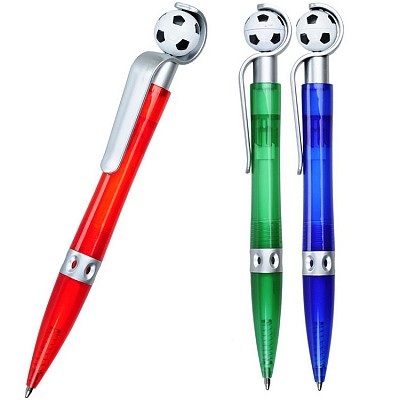 Pix din plastic cu element rotativ in forma de minge - R73379 pixuri cu minge de fotbal rotativa R73379