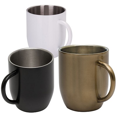 Cana din otel inoxidabil de 380 ml cu forma clasica si finisari lucioase - R08311 cani metalice colorate cu design modern R08311