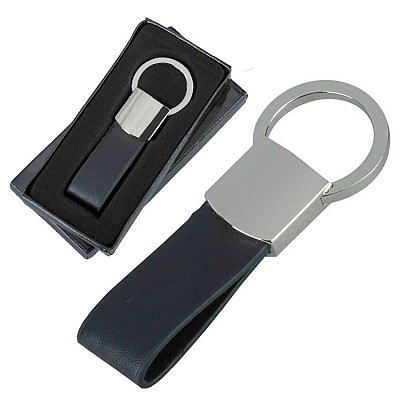 Breloc metalic pentru chei si curea pentru prindere - R73319 brelocuri metalice cu curea din imitatie de piele R73319