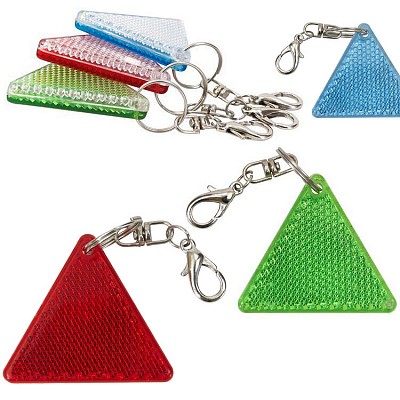 Breloc cu carabina si triunghi reflectorizant - R73236 carabine metalice cu triunghi reflectorizant R73236