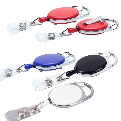 Suport retractabil de tip badge cu clema si carabina - R08008 suporturi retractabile pentru ecuson cu agatatoare R08008