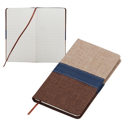 Carnetel A5 cu 160 de file de matematica si coperti bicolore din material textil - R64221 carntele promotionale cu coperti din material textil R64221