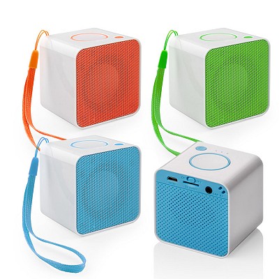 Boxa audio de 3W din plastic cu forma patrata si snur pentru prindere - 09067 boxe audio portabile de 3W cu slot pentru carduri 09067