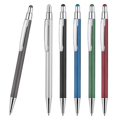 Pix metalic cu corp mat si touch pen - 19645 pixuri metalice promotionale cu touch pen 19604