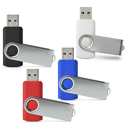 Memory stick USB de 32 GB din plastic colorat si capac din aluminiu - 44015 memory stickuri USB promotionale de 32 GB cu protectie metalica 44015