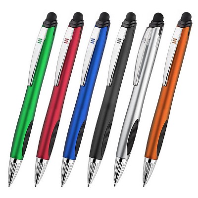 Pix cu LED incorporat si corp colorat cu touch pen - 19631 pixuri din plastic cu suprafata luminata LED si touch pen 19631