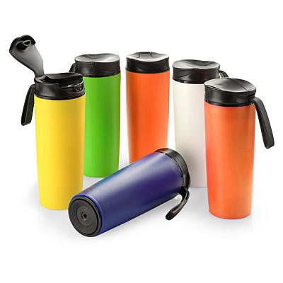 Pahar termoizolant colorat cu capacitate de 450 ml - 17665 pahare termoizolante colorate de 450 ml 17665