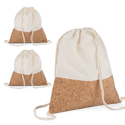 Rucsac ecologic din bumbac si pluta cu snururi duble - 20130 rucsaci ecologici din bumbac si pluta 20130