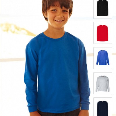 61 007 00 Tricouri promotionale cu maneca lunga pentru copii colorate Kids Valueweight Long Sleeve T Fruit of the Loom