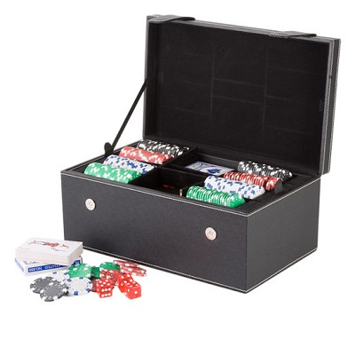 Cutie de vin cu carti si jetoane de poker - AP883002 AP883002 cutii de vin cu carti de joc