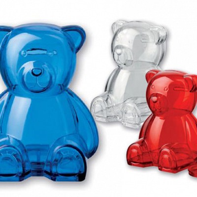Pusculita cu forma de ursulet - 01165 01165 pusculite din plastic transparent in forma de urs