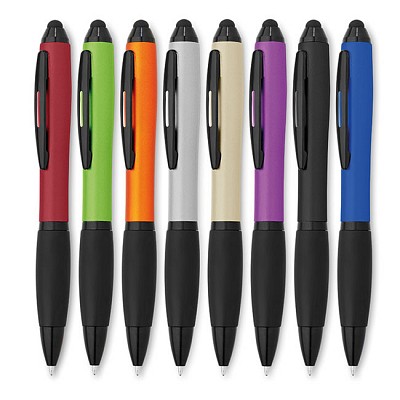 Pix cu varf touch pen si grip negru cauciucat - MO8747 MO8747 pixuri cu varf touch pen si grip negru cauciucat