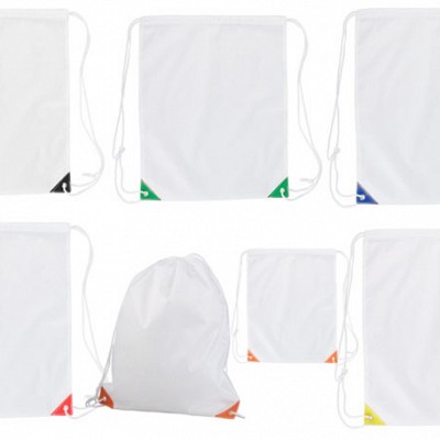 Sac de umar alb - AP741322 AP741322 Saci de umar promotionali albi cu decoratiuni colorate