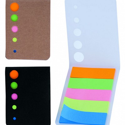 Etichete adezive colorate in coperta de carton - AP731612 AP731612 Etichete adezive promotionale in 5 culori diferite cu coperta de carton