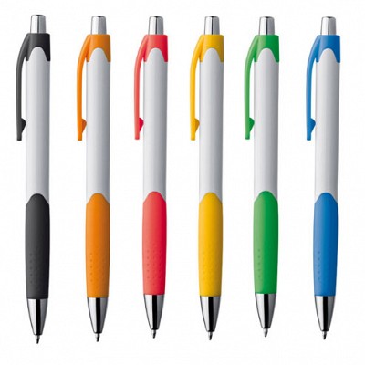 Pix bicolor din plastic - 17899 17899 pixuri promotionale bicolore din plastic cu grip cauciucat disponibil in 6 culori