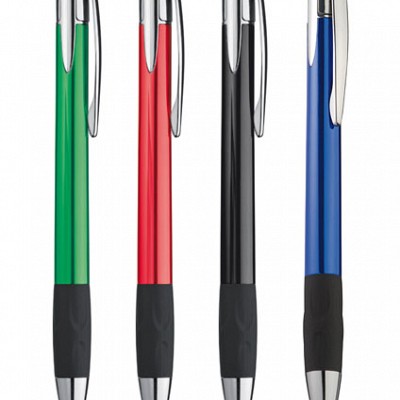 Pix metalic cu grip cauciucat - 17897 17897 pixuri promotionale din metal cu grip cauciucat negru