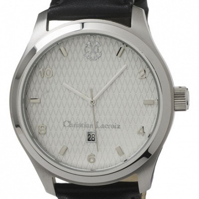 Ceas Lacroix barbatesc cu data si curea din piele - LMD473 ceasuri de lux Christian Lacroix LMD473 Date Rhombe