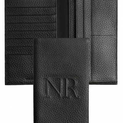Portofel de calatorii din piele neagra naturala - Nina Ricci RLT220 RLT220 portofele promotionale din piele Nina Ricci Evocation