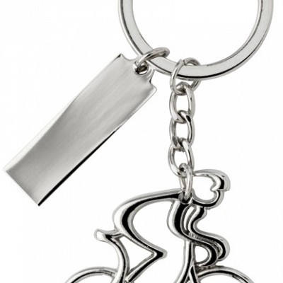 Breloc metalic in forma de biciclist - 6025 breloc metalic cu bicicleta 6025