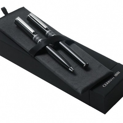 Set de pixuri negre cu finisari Cerruti 1881 - Central NPRB414 NPRB414 seturi de pixuri de lux Cerruti 1881 Central