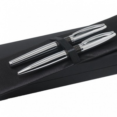 Set de cadou de lux cu 2 pixuri argintii Scherrer - SPBR444 pixuri metalice Jean Louis Scherrer Beyond SPBR444