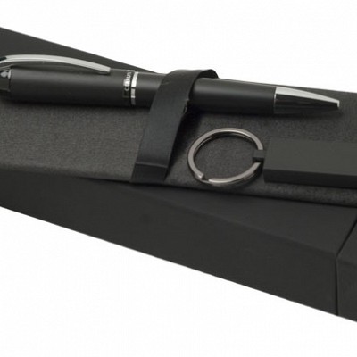 Set de memory stick USB cu pix metalic Cerruti 1881 - NPBU234 NPBU234 Seturi Cerruti de pixuri cu breloc USB
