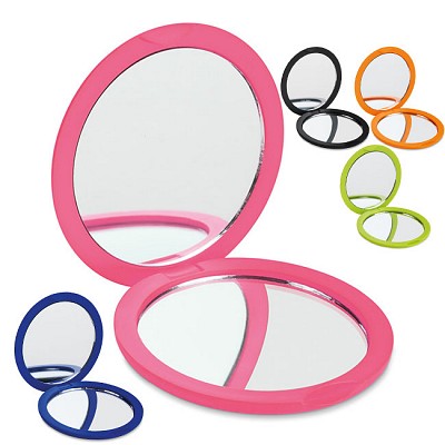 Oglinda cu lupa din plastic cu finisari cauciucate - MO8767 oglinzi promotionale de buzunar MO8767 cu finisari cauciucare