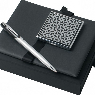Set de pix metalic cu oglinda de buzunar Ungaro - UPBG478 UPBG478 seturi de pixuri Ungaro cu oglinda de buzunar