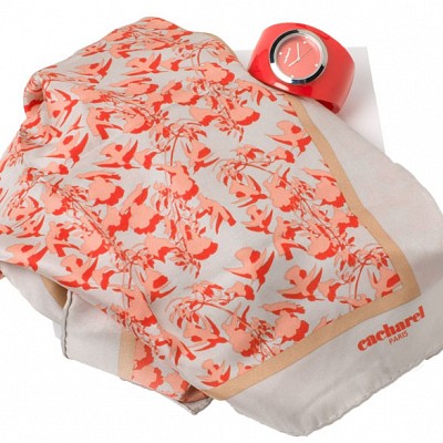 Set Cacharel de esarfa cu ceas de dama elegant - CPEM404 CPEM404 seturi Cacharel de esarfe cu ceasuri de dama