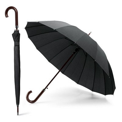 Umbrela automata cu 16 panele si maner din lemn - 99136 99136 umbrele promotionale cu maner din lemn
